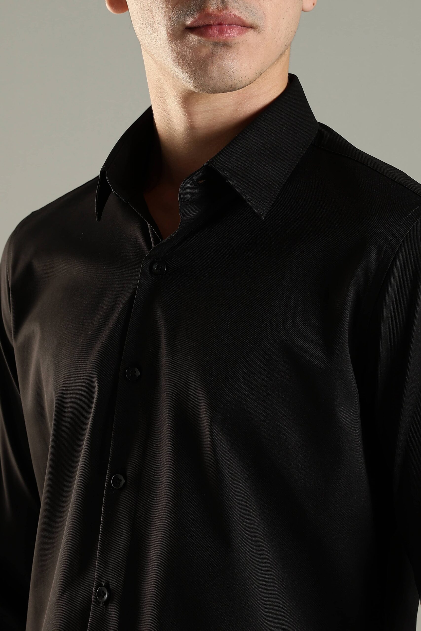 Modern party black casual shirt for men