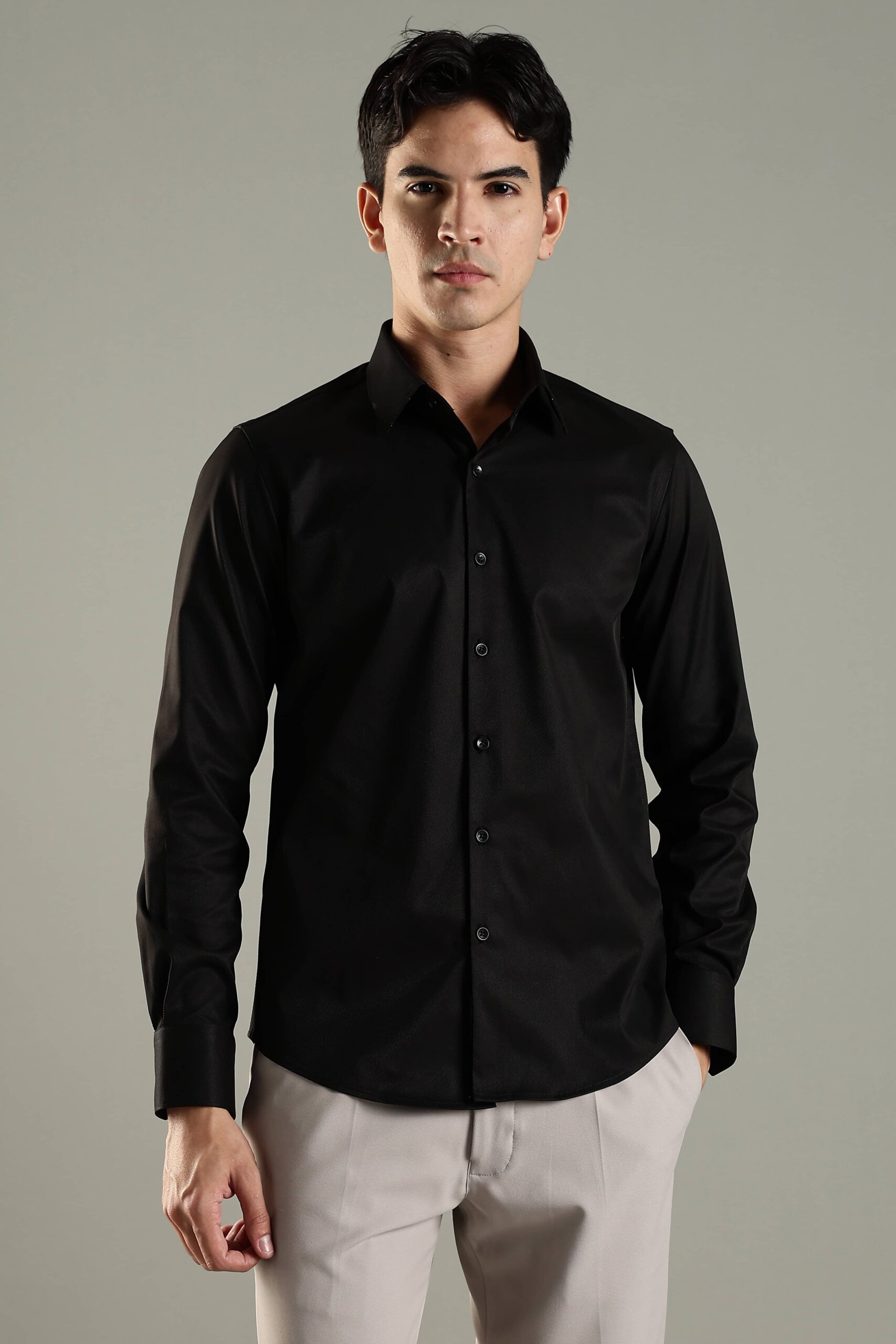 Active casual party black shirt for men