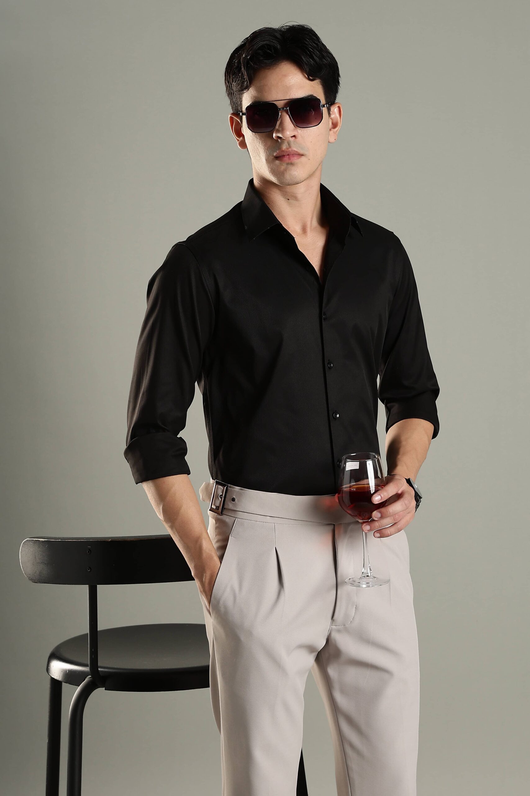Stylish party black shirt for men