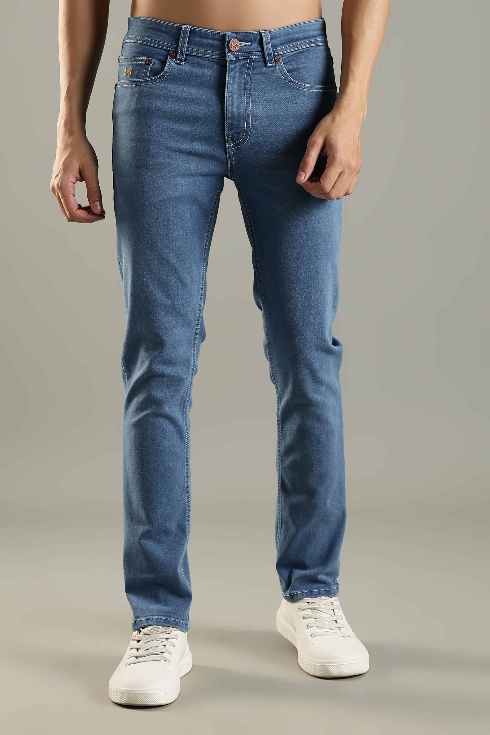 Active denim pant ice blue for men