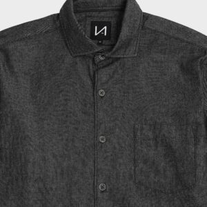 Modern fit charcoal denim shirt for men