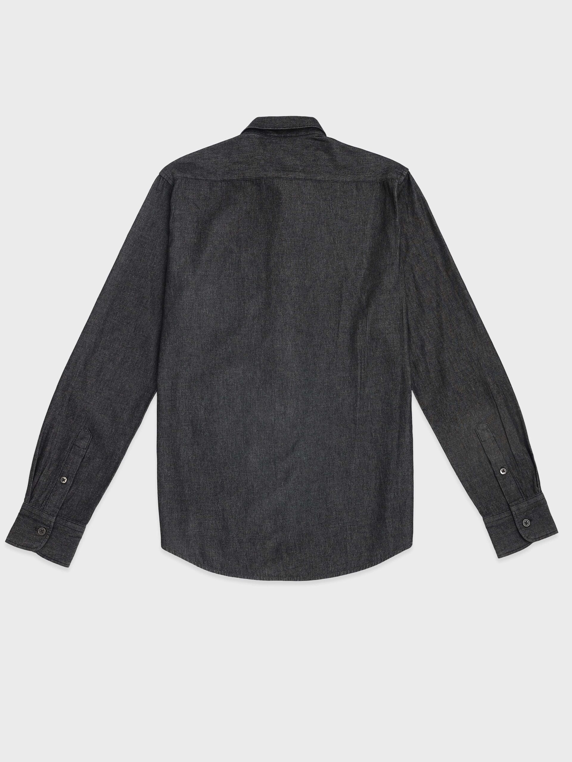Classic vintage charcoal denim shirt design