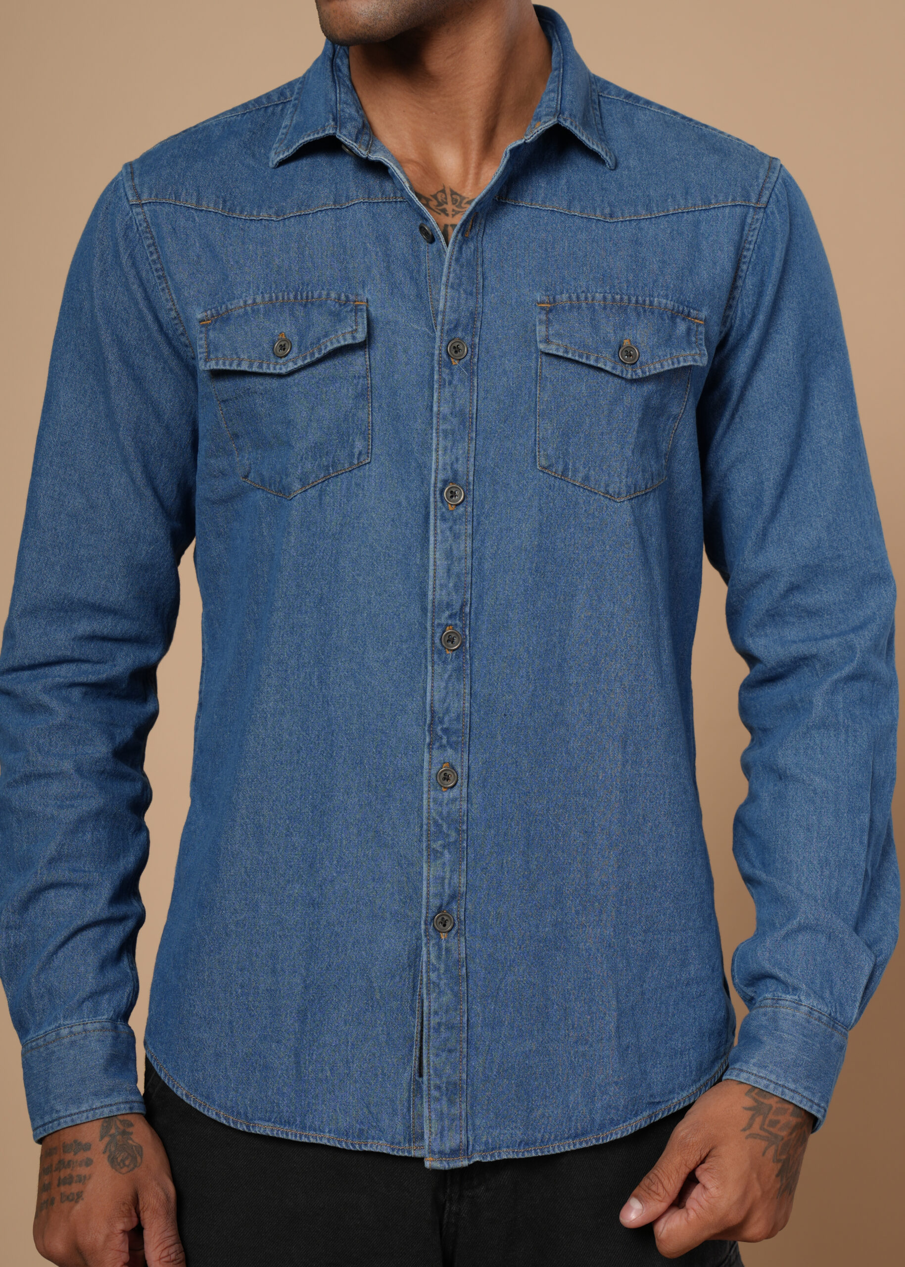 cool blue denim shirt